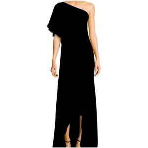 Shoshanna nwt black formal one shoulder high low gown dress size 0